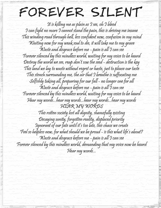 Mindscape Forever Silent Lyrics