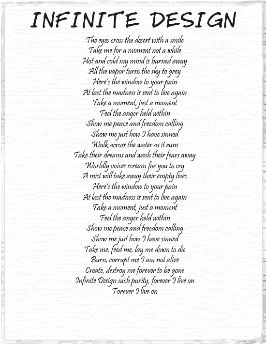 Mindscape Infinite Design Lyrics